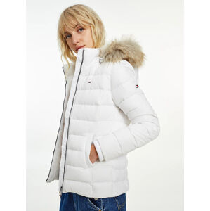 Tommy Jeans dámská bílá zimní bunda - L (YBR)